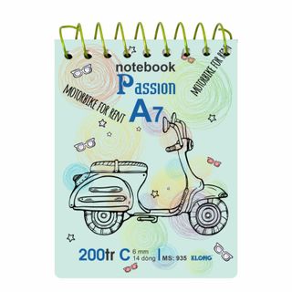Sổ kẻ ngang lò xo đơn KLONG A7 200 trang 70/76 ISO - TP935