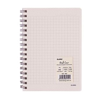 Sổ Dash Caro (5 x 5 mm) lò xo kép bìa nhựa KLONG A6 120 trang 100/76 - TP950