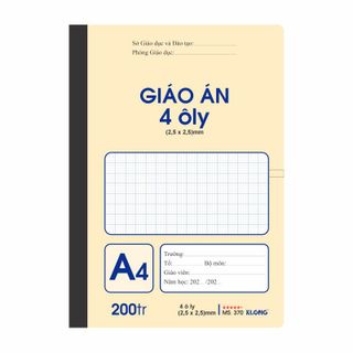 Sổ giáo án 4 ô ly may dán gáy KLONG A4 200 trang 70/92 - TP370
