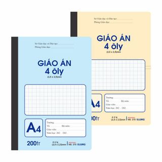Sổ giáo án 4 ô ly may dán gáy KLONG A4 200 trang 70/92 - TP370