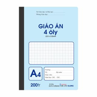 Sổ giáo án 4 ô ly may dán gáy KLONG A4 200 trang 70/92 - TP370