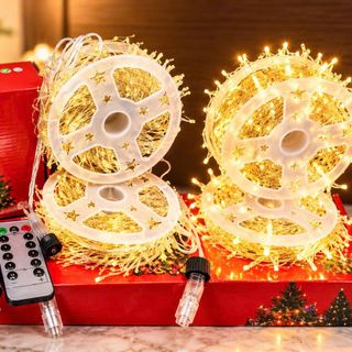DÂY ĐÈN CHỚP RỄ CÂY 20m BÓNG VÀNG CÓ REMOTE - 600 LED SIÊU SÁNG (T10)