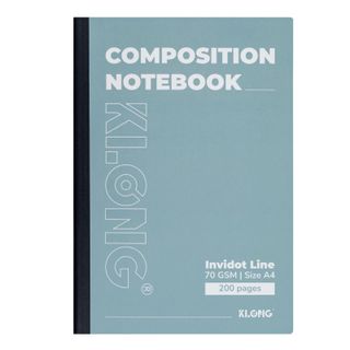 Sổ kẻ ngang may dán gáy KLONG Composition Notebook InviDot Line A4 200 trang 70/92 - TP214
