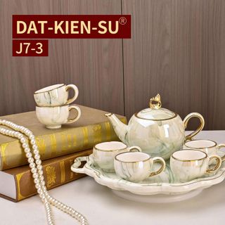 Bộ Ấm Chén Vân Đá Xanh Kèm Khay J7-3 (THÙNG 12B)