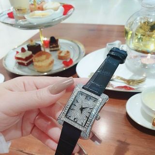 Đồng hồ nữ Funmei F2076 chính hãng - Mặt vuông đính đá, dây da nhiều màu - Sỉ từ 5 chiếc