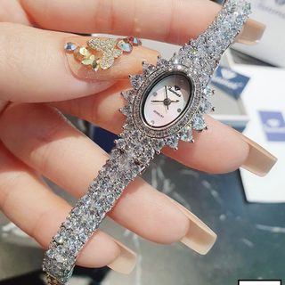 Đồng hồ nữ Funmei F5718 chính hãng - Dây đính đá CZ, mặt xà cừ độc đáo - Sỉ từ 5 chiếc