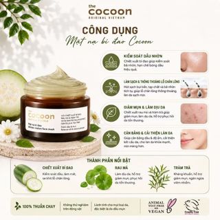 Mặt nạ bí đao Cocoon giảm dầu & mụn 30ml Cocoon Winter Melon Face Mask