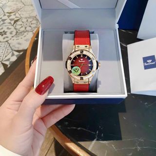 Đồng hồ nữ Funmei F1503L chính hãng - Aurora Bezel 34, viền đá, dây da - Sỉ từ 5 chiếc