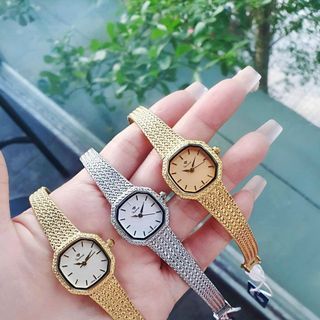 Đồng hồ nữ dây lưới Funmei FL2145 chính hãng - Mặt vuông vintage (Miyota, 24mm, Gold/Silver) - Sỉ từ 5 chiếc