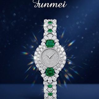 Đồng hồ nữ Funmei F2177 chính hãng - Sắc emerald giữa miền ánh bạc - Sỉ từ 5 chiếc
