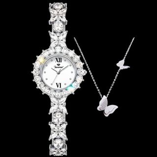 Đồng hồ nữ Funmei F2055 chính hãng - Đính đá CZ loại 1 kèm dây chuyền butterfly - Sỉ từ 5 chiếc