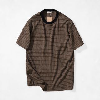 Mẫu áo thun nam  100% Cotton dệt kim sọc gân nổi.