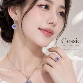 Set trang sức nữ đá Lavender viền đá lấp lánh sang trọng Set Trang Sức Lavender Luxe