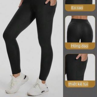 Quần dài nữ túi chất thun poly chơi thể thao. Quần dài legging có túi