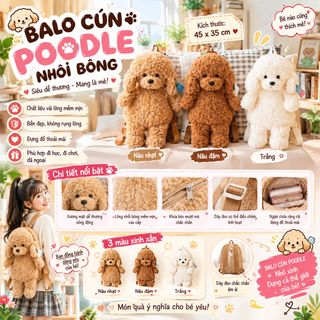 🐶 BALO CÚN POODLE NHỒI BÔNG APOODLE – CƯNG XỈU, NHÌN LÀ MÊ!