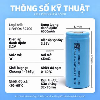 Cell pin LiFePO4 32700 Hangtian 6000mAh 3.2V – Dung lượng lớn, bền bỉ qua nhiều lần sạc