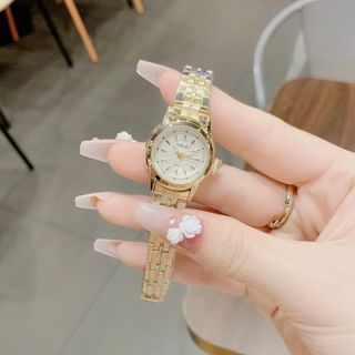Set đồng hồ nữ Halei 348 phối dây chuyền CC Hoàng Kim sang trọng Set Halei 348 CC Hoàng Kim
