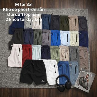 Quần short 2 lớp, chất xi giãn 4c.