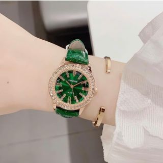 Set đồng hồ nữ Melisa phối dây chuyền, bông tai, nhẫn lục bảo xanh sang trọng Set Melisa Lục Bảo Hi Vọng