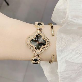 Set đồng hồ nữ Gossie phối dây chuyền, bông tai cỏ bốn lá mắt mèo sang trọng Set Gossie Mắt Mèo Cỏ Bốn Lá