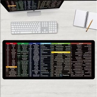 Lót chuột pad 300*700*2mm ARIGATO bảng chữ PHÍM TẮT ( T100 , Full VAT )