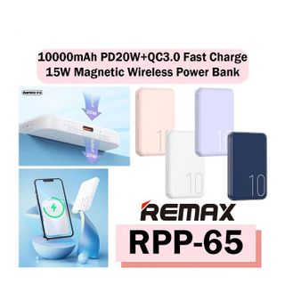 [ Có 𝐂𝐂𝐂 ] Pin dự phòng Sạc nhanh 20w không dây 10000mAh RPP-65 tích hợp Nam Châm