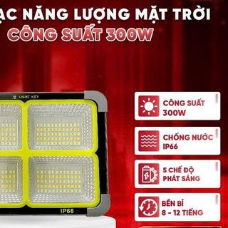 ĐÈN TÍCH ĐIỆN SẠC NĂNG LƯỢNG MẶT TRỜI ĐA NĂNG 300w LIGHT KEY A8-300 (T30)