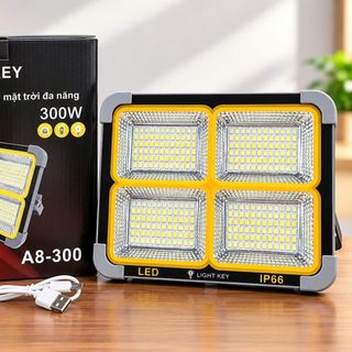 ĐÈN TÍCH ĐIỆN SẠC NĂNG LƯỢNG MẶT TRỜI ĐA NĂNG 300w LIGHT KEY A8-300 (T30)