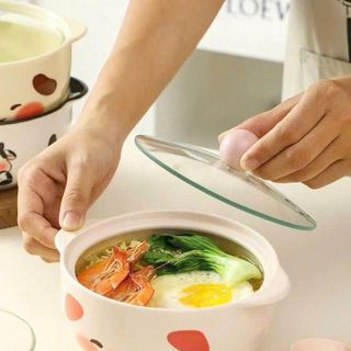 Nồi Sứ Kèm Thìa Heo Cute 800ml Full VAT
