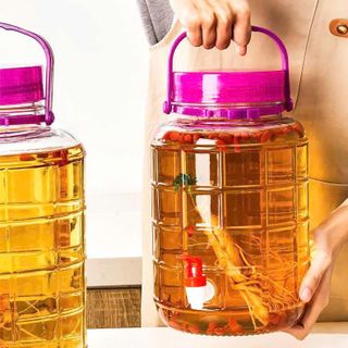 BÌNH THUỶ TINH NẮP TÍM 10 Lít CÓ QUAI XÁCH (T10)