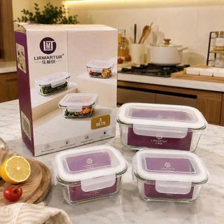 Bộ 3 Hộp Thủy Tinh Chữ Nhật (THÙNG 12B)
