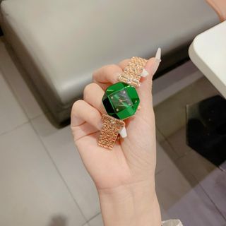 Set đồng hồ nữ mặt bát giác xanh ngọc phối trang sức đồng bộ Gossie – Set Gossie Bát Giác Xanh Ngọc