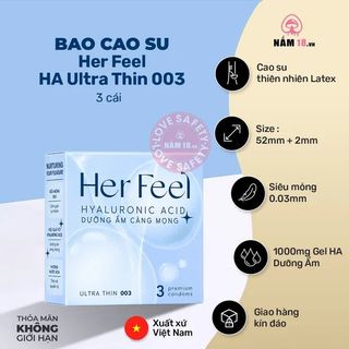 Bao Cao Su Siêu Mỏng Playah Her Feel HA Nhiều Gel