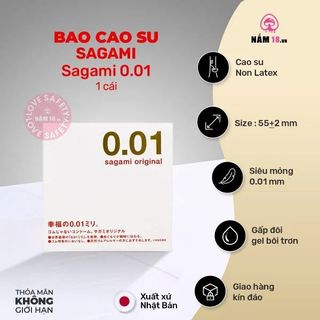 Bao Cao Su Siêu Mỏng Sagami 0.01 - Hộp 1 Cái