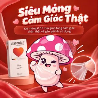Bao Cao Su Siêu Mỏng Masculan Pur Superfine - Hộp 10 Cái.