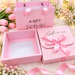 BỘ HỘP QUÀ RUY BĂNG HỒNG