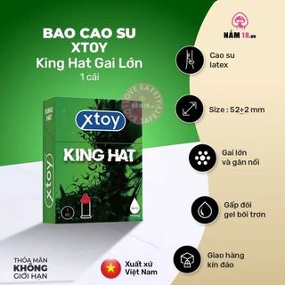 Bao Cao Su Xtoy King Hat Gai Lớn Hương Vani | 1s.