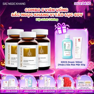 COMBO 03 Viên Uống Sắc Ngọc Khang Vi Tảo Lục [60 (Liệu trình 1 tháng) KÈM QUÀ TẶNG
