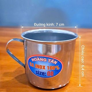CA INOX CÓ QUAI 7X6,4 CM - DÙNG CHO TRƯỜNG MẦM NON, TIỂU HỌC