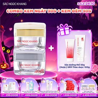 COMBO Kem Dưỡng Trắng Da - Mờ Nám Sạm Ngày & Đêm [Hộp 30g] KÈM QUÀ TẶNG