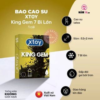 Bao Cao Su Xtoy King Gem 7 Bi Lớn Hương Vani | 1s.