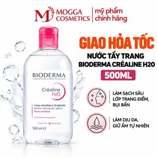 Nước Tẩy Trang Bioderma Màu Hồng Crealine H2O 500ml Dành Cho Da Nhạy Cảm