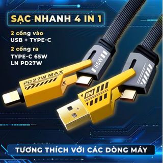 Cáp sạc vàng 4in1 4 đầu Sendem M84