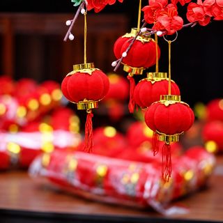 SET 5 QUẢ ĐÈN LỒNG NHUNG TRANG TRÍ (T120)