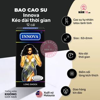 Bao Cao Su Kéo Dài Thời Gian, Điểm Nổi Innova - Hộp 12 Cái.