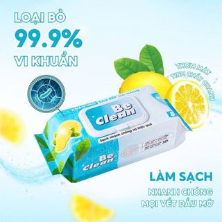 KHĂN ƯỚT LAU BẾP ĐA NĂNG BE CLEAN HƯƠNG CHANH (T24)