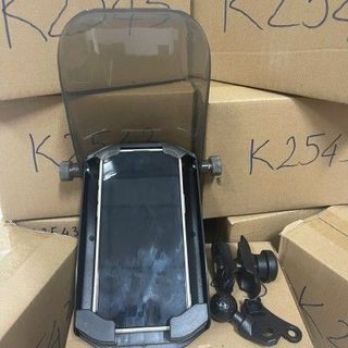 Giá đỡ kẹp xe máy grab inox có kính che K2543