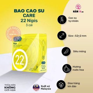 Bao Cao Su Siêu Mỏng CARE 22 Nipis Hương Nước Hoa | 3s.