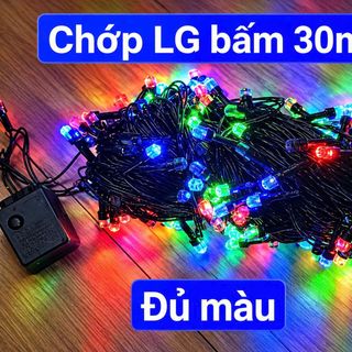 DÂY ĐÈN LED CHỚP LỤC GIÁC ĐỦ MÀU 30m IC BẤM