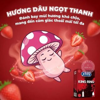 Bao Cao Su Xtoy King Ring Gai Lớn Hương Strawberry | 1s.